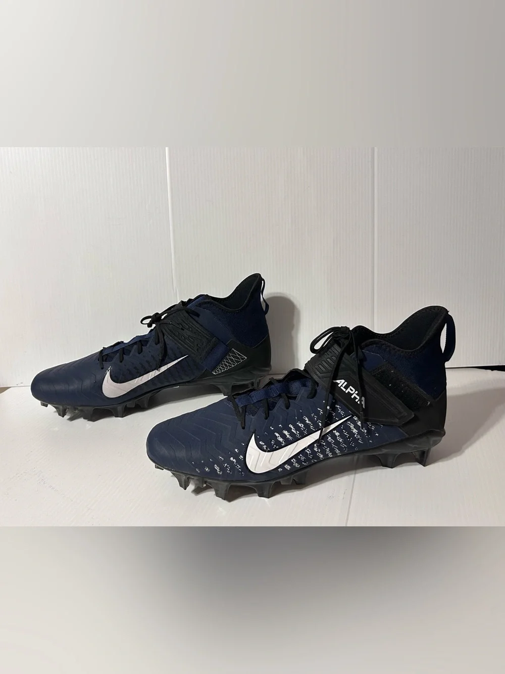 NIKE AQ3209-403 Alpha Menace Pro 2 MID navy/black football cleats men size 18